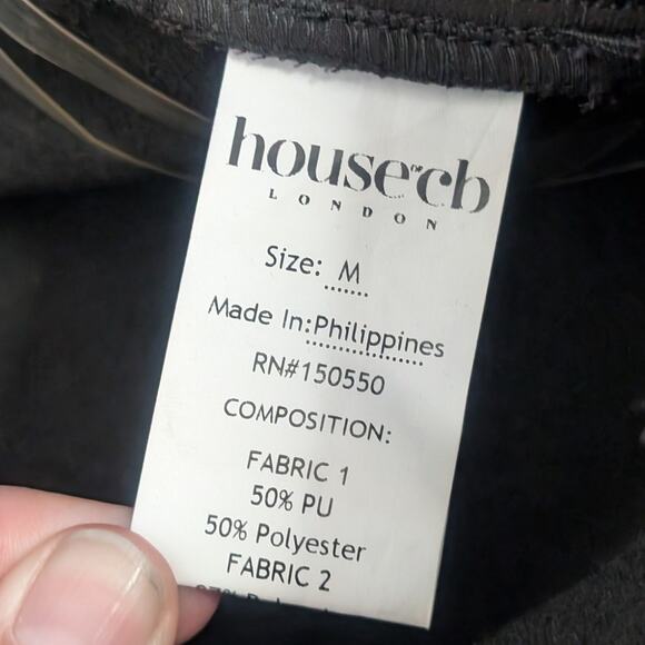 House of CB Haridan Patent Stretch Vinyl Trouser Pants in Black, Size Medium - Picture 9 of 9